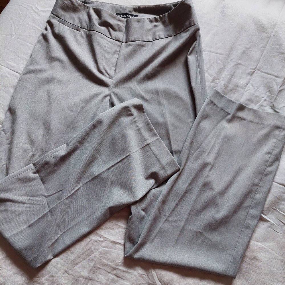 DELLA SPIGA Women's Size 6 Light Gray Straight Leg Dress Pants
